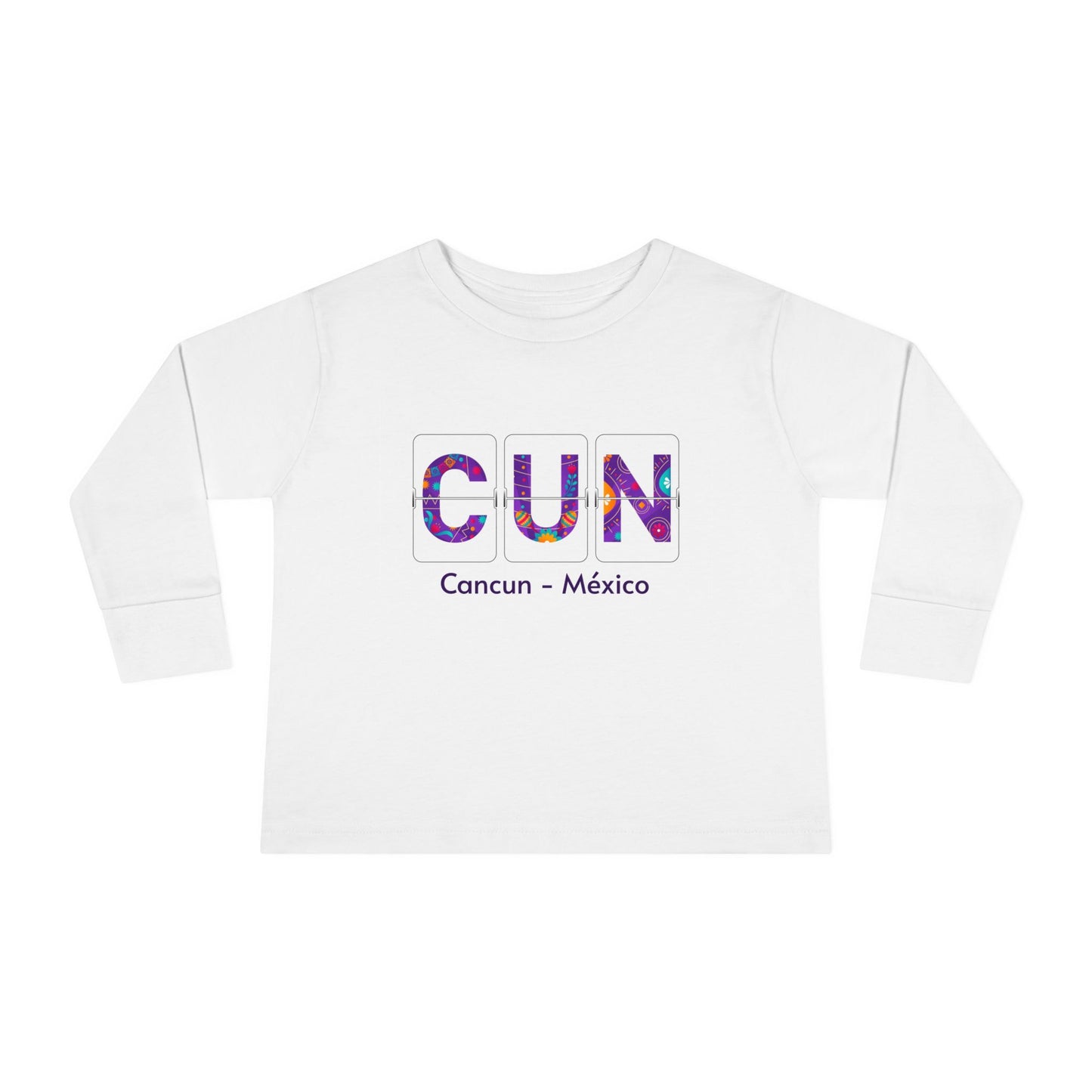 Airport Letter Codes - CUN Cancun - Mexico - Colorful Cancun Toddler Long Sleeve Tee – Perfect Gift for Travel Lovers, Vacation Outfits, Family Photos, Toddler Apparel, Unique [...]