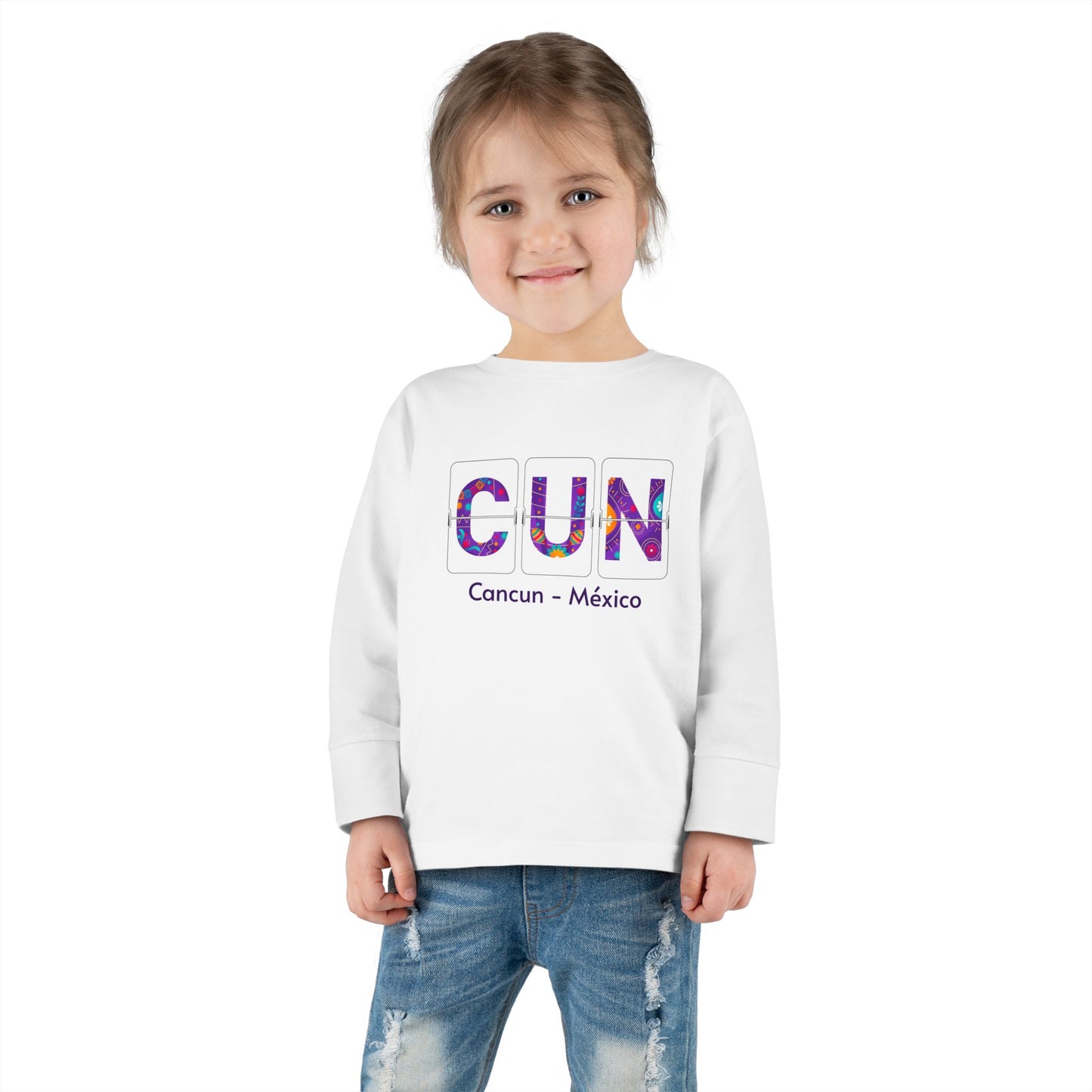 Airport Letter Codes - CUN Cancun - Mexico - Colorful Cancun Toddler Long Sleeve Tee – Perfect Gift for Travel Lovers, Vacation Outfits, Family Photos, Toddler Apparel, Unique [...]