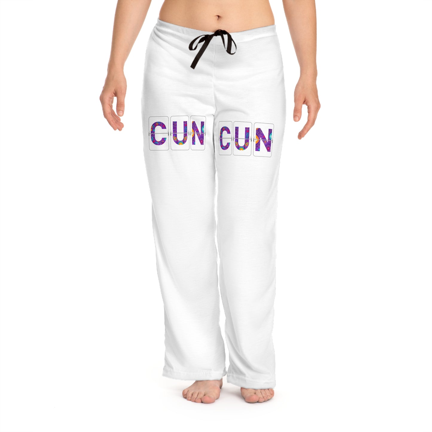 Airport Letter Code Cancun - Cun Whimsical Women's Pajama Pants, Cozy Sleepwear, Travel Gifts, Tropical Vibe, Relaxation Outfit, Summer Nights