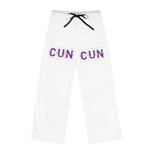 Airport Letter Code Cancun - Cun Whimsical Women's Pajama Pants, Cozy Sleepwear, Travel Gifts, Tropical Vibe, Relaxation Outfit, Summer Nights