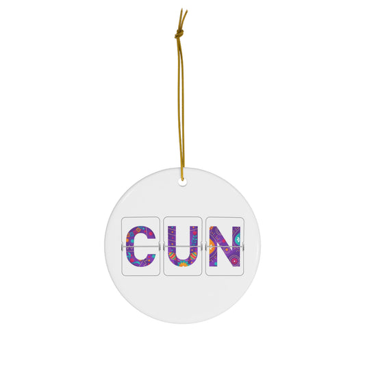 CUN - Cancun Three-Letter Code - Ceramic Ornament, 1-Pack