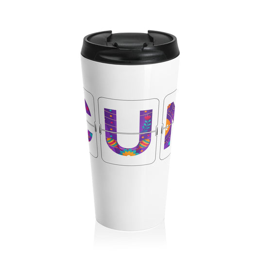 CUN - Cancun Three-Letter Code - Stainless Steel Travel Mug